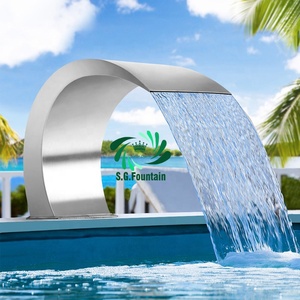 Fontaine murale cascade en acier inoxydable 304 avec éclairage LED pour <span class=keywords><strong>d</strong></span>écoration intérieure et extérieure 2026 - Product Image 2