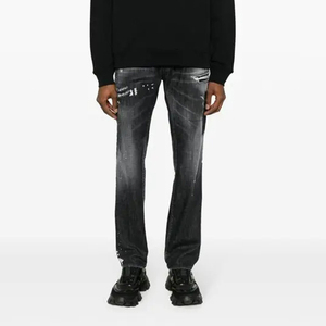 Wholesale Manufactures Custom Denim Slim <strong>Jeans</strong> Hip Hop Paint Splatter Washed Vintage Straight Distressed <strong>Jeans</strong> for <strong>Men</strong>