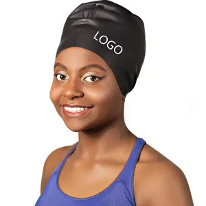 Customized Logo XL Silicone Dreadlocks Swim Cap für lange haar