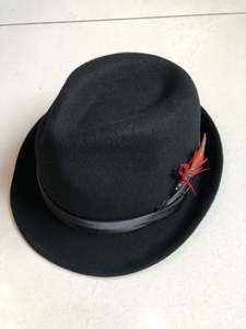 Chapeau Fedora classique R104 en feutre 100% laine pour homme - Chapeau de fête style jazz, utilisable en toutes saisons - Product Image 2