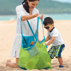 <b>Large</b> Nylon Mesh <b>Bag</b> Foldable and Quick Storage for Children's <b>Beach</b> Toys Sand Digging Sundries Toy Storage RTS Bulk Mixed Order - Product Image 2