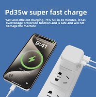 Chargeur rapide transfrontalier double port A+C 35W, norme britannique, fabriqué en Chine, modèle Sx-20250516, tête de charge pliable pour iPhone 817