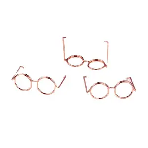3.5cm x 2.5cm Doll metal Wire Rim eye Glasses Crochet Glasses Holder