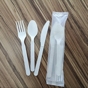 Plastic Fork And Knife Plastic Knife And Fork 2021 GreenWorks Biodegradable PLA Plastic Fork And Spoon And Knife Utensils Kit Set Far Sale