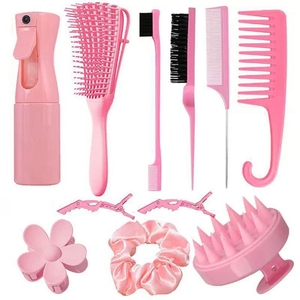 Venta al por mayor 27 piezas Set Champú Cuero Cabelludo Masaje Spray Botellas Plástico Cabello Alisado Peine Cuidado del Cabello Set Cabello Dying Kit - Product Image 3