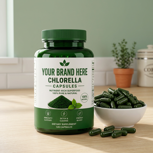 Cápsulas de Chlorella, Suplemento Dietético, Superalimento Rico en Nutrientes, Suplemento Herbal Natural Puro, Crecimiento del Cabello y Piel en Niños - Product Image 1