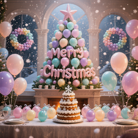 Ballons en latex macaron de Noël de 12 pouces, 2,8 g, options de gonflage polyvalentes, haute élasticité, pour la décoration de fête de Noël