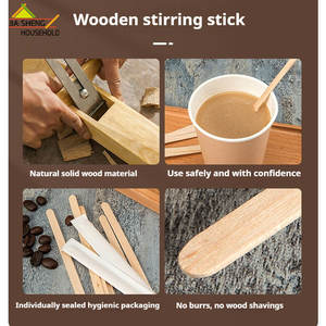 Pengaduk kopi kayu Birch alami portabel 5.5 "tongkat pengaduk sekali pakai untuk bar kopi dan pesta - Product Image 2