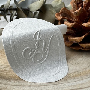 Custom Luxury Perfume Textured <strong>Paper</strong> 3d Logo <strong>Embossed</strong> Candle Packaging Labels Sticker Business Sealing Stickers - Product Image 2
