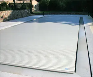 Waterproof Automated Swimming Pool Security Covers Prevent Leaves Into Backyard Pool