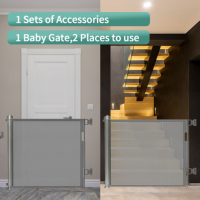 Barrière de sécurité pour bébé rétractable Sair, en PVC, maille souple, barrière de sécurité pour bébé, durable, anti-poussée, protection de porte pour bébé