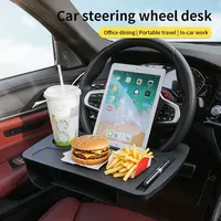 Table universelle pour voiture, support de volant, plateau pour manger, travailler, boire du café, support pour ordinateur portable, table de siège, accessoire de voiture