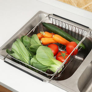 Panier d'égouttage d'évier <span class=keywords><strong>extensible</strong></span> en acier inoxydable OEM pour organisateur de cuisine étagère d'égouttage étagère étagère à plaques - Product Image 4