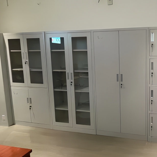 High Quality Metal File Storage Cabinet Gray Filing Cabinet Strong Cupboard with Key Epoxy Powder Finished