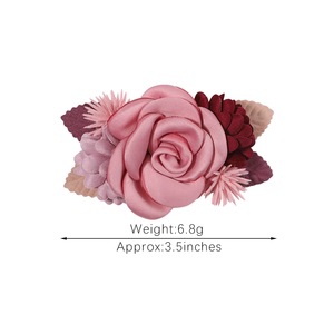 Pinza de pelo de flores artificiales para niñas de 3,5 pulgadas, horquillas SweetFlowers, Clips hechos a mano seguros, accesorios para el cabello decorativos - Product Image 2