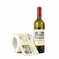 Adhesivo de vinilo resistente al agua duradero personalizado etiqueta holográfica para whisky vino etiqueta permanente para embalaje de botellas para velas