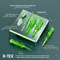 Cartouche d'aiguilles de tatouage XNET T-Rex FINEST en acier inoxydable de qualité médicale, aiguille verte, adaptée au microblading et au tatouage