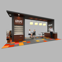 Stand d'exposition personnalisé en bois recyclé, panneau mural en bois, stand modulaire sur mesure pour salon professionnel