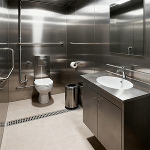 Baños Portátiles Ecológicos para Campos de Golf, Individuales y Múltiples, Públicos, de Acero Inoxidable, con Ducha y Cabina de Inodoro - Product Image 5