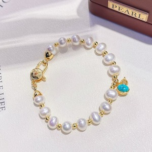 2025 New Natural <b>Freshwater</b> <b>Pearl</b> Fashion Minimalist <b>Bracelet</b> for Girls Handmade with Fu Character One Piece Hair - Product Image 5