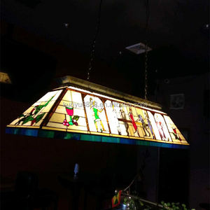 Lámpara Colgante Tiffany Rectangular Estilo Europeo de 47 Pulgadas para Mesa de Billar/Snooker, 6 Luces, Vitral, Iluminación para Comedor - Product Image 3