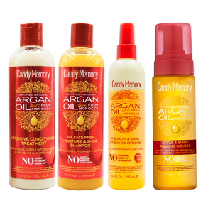 Ensemble de soins capillaires à l'<span class=keywords><strong>huile</strong></span> d'argan du Maroc, shampooing et après-shampoing <span class=keywords><strong>pour</strong></span> <span class=keywords><strong>cheveux</strong></span> bouclés, après-shampoing sans rinçage à l'<span class=keywords><strong>huile</strong></span> d'argan et mousse - Product Image 1