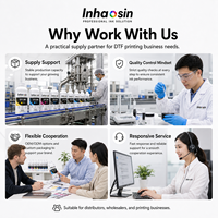 Tinta Putih INHAOSIN DTF 1000ml CMYK Tinta Pigmen Berbasis Air Lembut untuk Transfer Panas Film, Pencetakan Kustom Kaos dan Pakaian