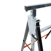 Heavy Duty Métal Scie Cheval Pliable En Acier Tréteau Stand Menuiserie Banc De Travail Portable Boîte À Outils Titulaire