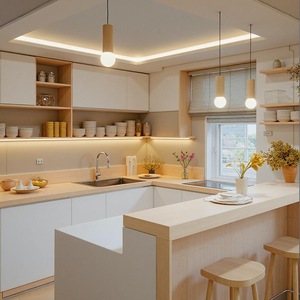 Décoration de cuisine en bois personnalisée pour toute la maison à Taïwan Armoire intégrée <span class=keywords><strong>Table</strong></span> d'îlot <span class=keywords><strong>et</strong></span> buffet de bar - Product Image 2