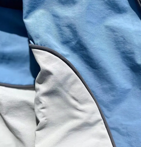 ชุดกีฬากันลมผ้าไนลอนสำหรับผู้ชายเสื้อวอร์มมีฮู้ดและกางเกงขายาวแห้งเร็วสีบล็อก - Product Image 3