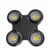 Luces de Escenario Impermeables de 4 Ojos, 4x100W, Luz de Audiencia, Blanco Frío + Blanco Cálido, Luz Cegadora LED COB para DJ, Discoteca, Boda, Iglesia
