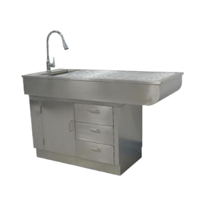 Table de soins vétérinaires et de traitement en acier inoxydable pour animaux de compagnie avec base stable, facile à nettoyer et construction durable - Product Image 1