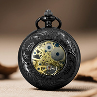 Montre de poche mécanique rétro polie à remontage manuel pour hommes et femmes, style ajouré vintage