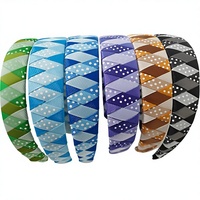 Bandeau pour enfants en ruban tissé gros-grain à pois, 4 cm de large, accessoire de cheveux pour fête (emballage carton)