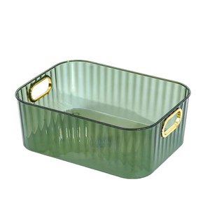 กล่องเก็บของโปร่งใสสีเขียว 3-6L พร้อมที่จับสีทองเดสก์ท็อปออแกไนเซอร์เครื่องสำอางถาดห้องน้ำอเนกประสงค์เป็นมิตรกับสิ่งแวดล้อม - Product Image 1