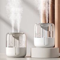 Difusor ultrasónico de vapor frío de gran capacidad de 6.8L, humidificador portátil con luz nocturna cálida, llenado superior, enchufe USB y aroma