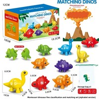 Juego Educativo de Aprendizaje del Alfabeto Dinos Montessori ABC, Juego de Emparejamiento de Letras Mayúsculas y Minúsculas, Rompecabezas de Clasificación para Desarrollar Habilidades Motoras Finas