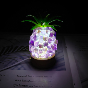 Tinh Thể Tự Nhiên Chữa Bệnh Đá Đèn Pha Lê Dứa Ánh Sáng Ban Đêm Pha Lê Chip Đèn Cho Quà Tặng - Product Image 4