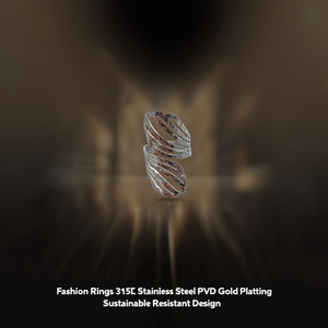 แหวนแฟชั่น สแตนเลสสตีล 316L ชุบทอง PVD ดีไซน์ทนทานและเป็นมิตรต่อสิ่งแวดล้อม - Product Image 3
