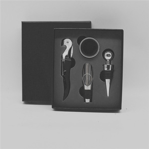 Top Seller 2022 Bar <b>Tools</b> Wine Bottle Opener 4pcs Set Creative Personalized Stainless Steel Wine Corkscrew Gift <b>Box</b> - Product Image 3