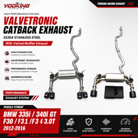 Tuyaux d'échappement Catback Valvetronic Racing SS304 BOSKA pour BMW 335i/340i GT F30/F31/F34 3.0T 2012-2016 avec silencieux à valve