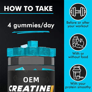 Op maat gemaakte OEM/ODM biergummies <span class=keywords><strong>creatine</strong></span> monohydraat gummy energie spieropbouw pre-workout gummies - Product Image 5