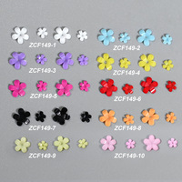 200 pièces de charmes pour ongles en acrylique, fleurs, tailles variées, strass, billes en acier, perles, rouge, bleu, gemmes, accessoires de manucure, design d'ongles DIY