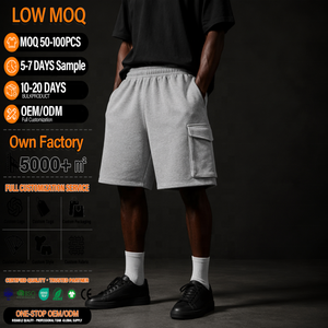 Pantalones Cortos Largos de Felpa de Algodón Grueso para Hombre, Estampado Gráfico Personalizado DTG, Estilo Urbano, Borde Crudo, Venta al por Mayor de Jorts y Shorts - Product Image 1