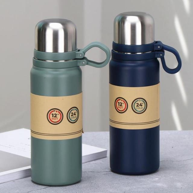 Insulated Stainless Steel Vacuum Flask Thermos Matte Vacuum Flask Insulated Thermos With Cups for Office Use