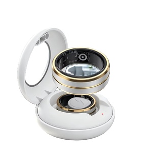 Anillo Inteligente de Salud con Pantalla OLED, Carcasa Chapada en Oro, Pantalla Táctil, Monitor de Frecuencia Cardíaca, Análisis del Sueño con IA, Carga Magnética - Product Image 1