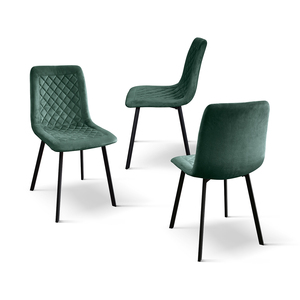 Arianna <b>Chair</b> Set Of 4 <b>Green</b> Velvet Metal Base Indoor <b>Dining</b> <b>Chairs</b> - Product Image 2