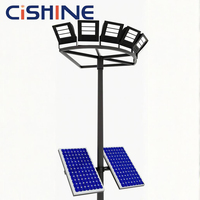 Poste de Luz Solar Todo en Uno de 10m 15m 20m 60 pies 50 pies, Lámpara Solar LED Galvanizada para Exteriores, Poste de Iluminación para Exteriores