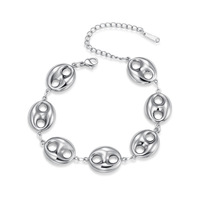 Bracelets et Joncs Ajustables pour Femme en Acier Inoxydable Fin, Plaqué Or, avec Motifs Coquille, Croix, Étoile et Nez de Cochon, Bijoux de Mode