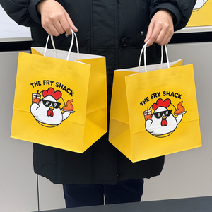 Bolsa de Papel <span class=keywords><strong>Kraft</strong></span> Desechable, Reciclable, Biodegradable y Ecológica con Logotipo Personalizado para Comida Rápida para Llevar, Entrega a Domicilio para Restaurantes - Product Image 4
